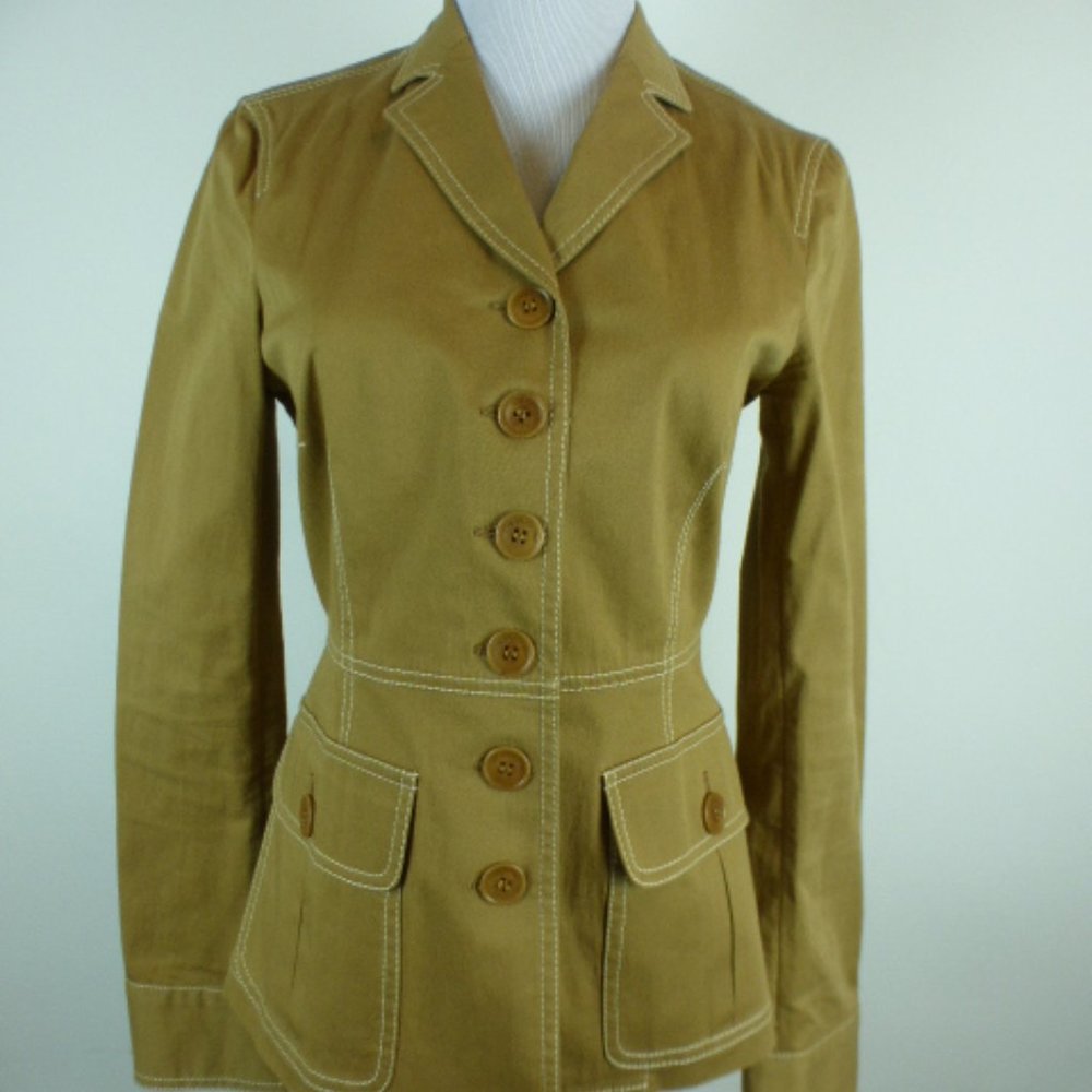 MOSCHINO CHEAP AND CHIC camel tan cotton blazer jacket made in Italy 8 42